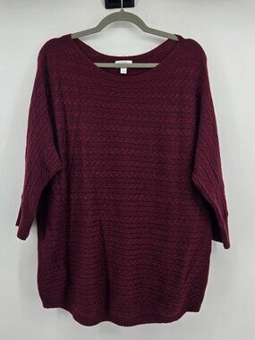 Market & Spruce Riviera Dolman Sweater - L Garnet